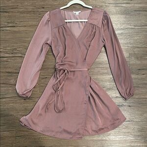 Elegant Mauve Wrap Dress